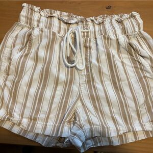 LOFT Beige and White Striped Top